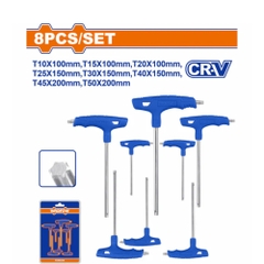 Bộ Cờ Lê Bông Sao Tay Cầm Chữ T 8 Chi Tiết WADFOW WHK3481