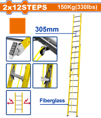 Thang Xếp Sợi Thủy Tinh Kéo Dài 2x12 Bậc WADFOW WLD0924