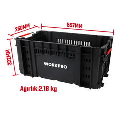 Hộp Đựng Dụng Cụ Nhựa Có Thể Xếp Chồng 557x332x250mm Workpro WP283028
