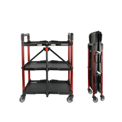 Kệ 3 tầng có bánh xe, bằng kim loại, có thể gấp gọn, dùng đựng dụng cụ Workpro - WP285026