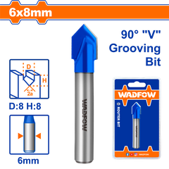 Mũi phay gỗ cắt rãnh V 6x6.8mm WadFow WRG2402