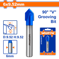 Mũi phay gỗ cắt rãnh V 6x9.5mm WadFow WRG2403