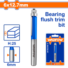 Mũi phay gỗ thẳng bi dưới 6x6x12.7mm WadFow WRG7404