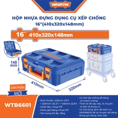 Hộp nhựa đựng dụng cụ xếp chồng 16 inch WADFOW WTB6601