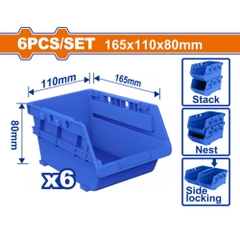Bộ 6 Khay Đựng Phụ Kiện 165x100x80mm WADFOW WTB8336