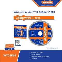 Lưỡi Cưa Nhôm TCT 355mm-100T WADFOW WTC2K05