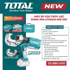 Máy ép cos thủy lực dùng pin Lithium-Ion 20V Total TCTLI2005