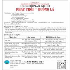 Phân bón BIOPLUS 16- 4-8 (Phát trồi - dưỡng lá)