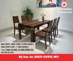 Bàn ăn gỗ sồi nga H021