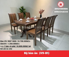 Bàn ăn gỗ sồi nga V9