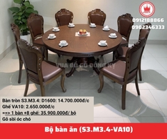 Bàn ăn gỗ sồi Nga Tròn S3.M3