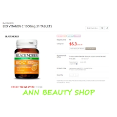 Viên Uống Blackmore Bio C 31 viên