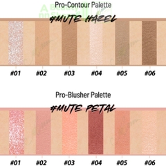 Bảng phấn má hồng, tạo khối 6 màu của Clio Pro Palette Mute