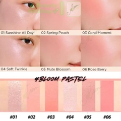 Bảng phấn má hồng, tạo khối 6 màu của Clio Pro Palette Mute