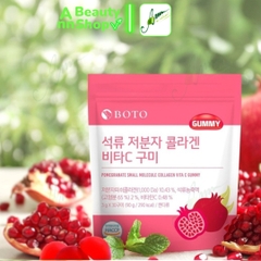 Kẹo Dẻo Vị Lựu Dưỡng Da Căng Bóng Sáng Mịn Boto Collagen Gummy Bịch 30 Viên
