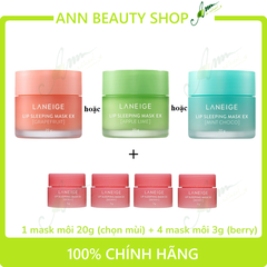 Mặt nạ ngủ môi Laneige 20gr (chọn mùi) + 4 mặt nạ ngủ môi minisize Laneige 3gr (berry)