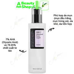 Tẩy Da Chết Hóa Học COSRX BHA Blackhead Power Liquid 100ml/  Cosrx AHA 7 Whitehead Power Liquid 100ml