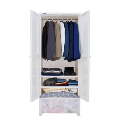 TỦ WING L 2 CÁNH 1 NGĂN DUY TÂN XÁM HOA NHÍ