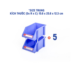Combo 05 CẶP (10 CÁI )Kệ Dụng Cụ Duy Tân, Nhựa PP, Đựng Linh Kiện, Bù Lông, Ốc Vít