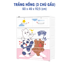 ( TẶNG 1 LY 2 LỚP KAPPU 680ML) Tủ Tabi Extra 4 Ngăn NHỰA DUY TÂN Kích thước siêu rộng rãi (90 x 49 x 112.5 cm)
