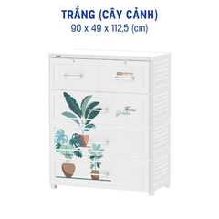 ( TẶNG 1 LY 2 LỚP KAPPU 680ML) Tủ Tabi Extra 4 Ngăn NHỰA DUY TÂN Kích thước siêu rộng rãi (90 x 49 x 112.5 cm)