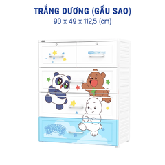 ( TẶNG 1 LY 2 LỚP KAPPU 680ML) Tủ Tabi Extra 4 Ngăn NHỰA DUY TÂN Kích thước siêu rộng rãi (90 x 49 x 112.5 cm)