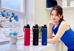 Bình nước Inox Matsu Sport (1668) 650ml, DUY TÂN, inox 304 nhựa PP, giữ nhiệt tốt quai xách tiện lợi DUY TÂN