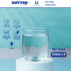 Bộ 6 Ly cốc thủy tinh U Glass 230ml kiểu lùn - BUG328