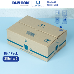 Bộ 6 Ly cốc thủy tinh U Glass 315ml kiểu lùn vuông - BUG361