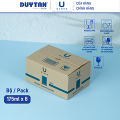 Bộ 6 Ly cốc thủy tinh U Glass 175ml kiểu lùn - BUG381
