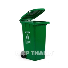 Thùng rác 240 lít màu rêu 3 sao nhựa hiệp thành