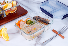 Hộp Thực Phẩm Thủy Tinh MATSU LOCK 3 Ngăn – Chịu Nhiệt, Kín Khí, An Toàn Cho Lò Vi Sóng Duy Tân