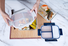 Hộp Thực Phẩm Thủy Tinh MATSU LOCK 3 Ngăn – Chịu Nhiệt, Kín Khí, An Toàn Cho Lò Vi Sóng Duy Tân