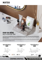 Khay đa năng, DUY TÂN, nhựa PET bền chắc, khay đựng sắp xếp đồ đạc gọn gàng, màu trong suốt cao cấp DUY TÂN