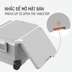 Thùng Đá Có Bàn LUGO MATSU Dung Tích 25L - 35L, Bánh Xe Tiện Lợi, Giữ Lạnh 72h, Tay Kéo Tiện Lợi Duy Tân