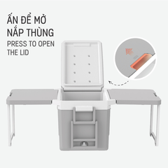 Thùng Đá Có Bàn LUGO MATSU Dung Tích 25L - 35L, Bánh Xe Tiện Lợi, Giữ Lạnh 72h, Tay Kéo Tiện Lợi Duy Tân