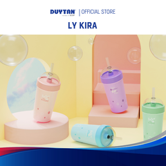 Ly Nhựa KIRA 550ml Duy Tân | Nhựa PP SAN, Có Nắp Vòm Kèm Ống Hút Silicone DUY TÂN