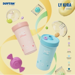 Ly Nhựa KIRA 550ml Duy Tân | Nhựa PP SAN, Có Nắp Vòm Kèm Ống Hút Silicone DUY TÂN