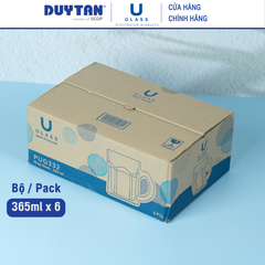 Bộ 6 Ly cốc thủy tinh U Glass 365ml kiểu quai - PUG332