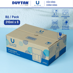 Bộ 6 Ly cốc thủy tinh U Glass 310ml kiểu lùn - PUG389