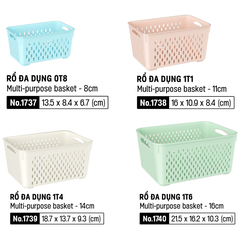 Rổ Nhựa Đa Dụng MATSU – Nhựa PP Nguyên Sinh, Đựng Thực Phẩm & Vật Dụng DUY TÂN