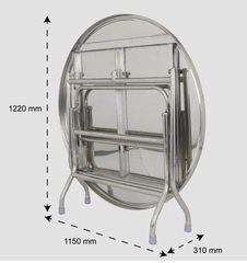 Bàn inox SUPER 1m2 cạnh vuông QP
