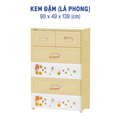 ( TẶNG 1 LY 2 LỚP KAPPU 680ML)Tủ Tabi Extra 5 Ngăn NHỰA DUY TÂN Sở hữu kích thước lớn 90 x 49 x 139 (cm)