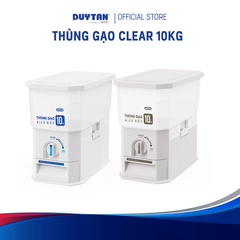 Thùng gạo Clear 10kg MATSU – Nhựa PP an toàn, chống ẩm mốc, lấy gạo tiện lợi DUY TÂN