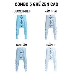 Bộ 5 Ghế ZEN, DUY TÂN, ghế nhựa PP, TPE cao cấp có chân đế chống trượt