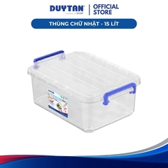 Combo 5 Thùng Chữ Nhật 10Lít, 15Lít, 30L DUY TÂN nhựa PP, thùng đựng thực phẩm, thùng đựng đồ đa năng