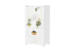 TỦ WING 2 CÁNH 2 HỘC MÀU TRẮNG LÁ NHỰA DUY TÂN