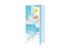 TỦ WING 2 CÁNH 3 NGĂN MÀU DƯƠNG CON GẤU DUY TÂN