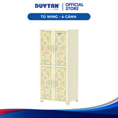 TỦ WING 4 CÁNH DUY TÂN MÀU KEM HOA