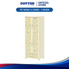 TỦ WING 4 CÁNH 1 NGĂN DUY TÂN KEM HOA